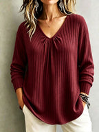 Celestine Ruched V-Neck Top