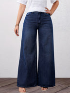Genevieve High-Waisted Wide-Leg Jeans