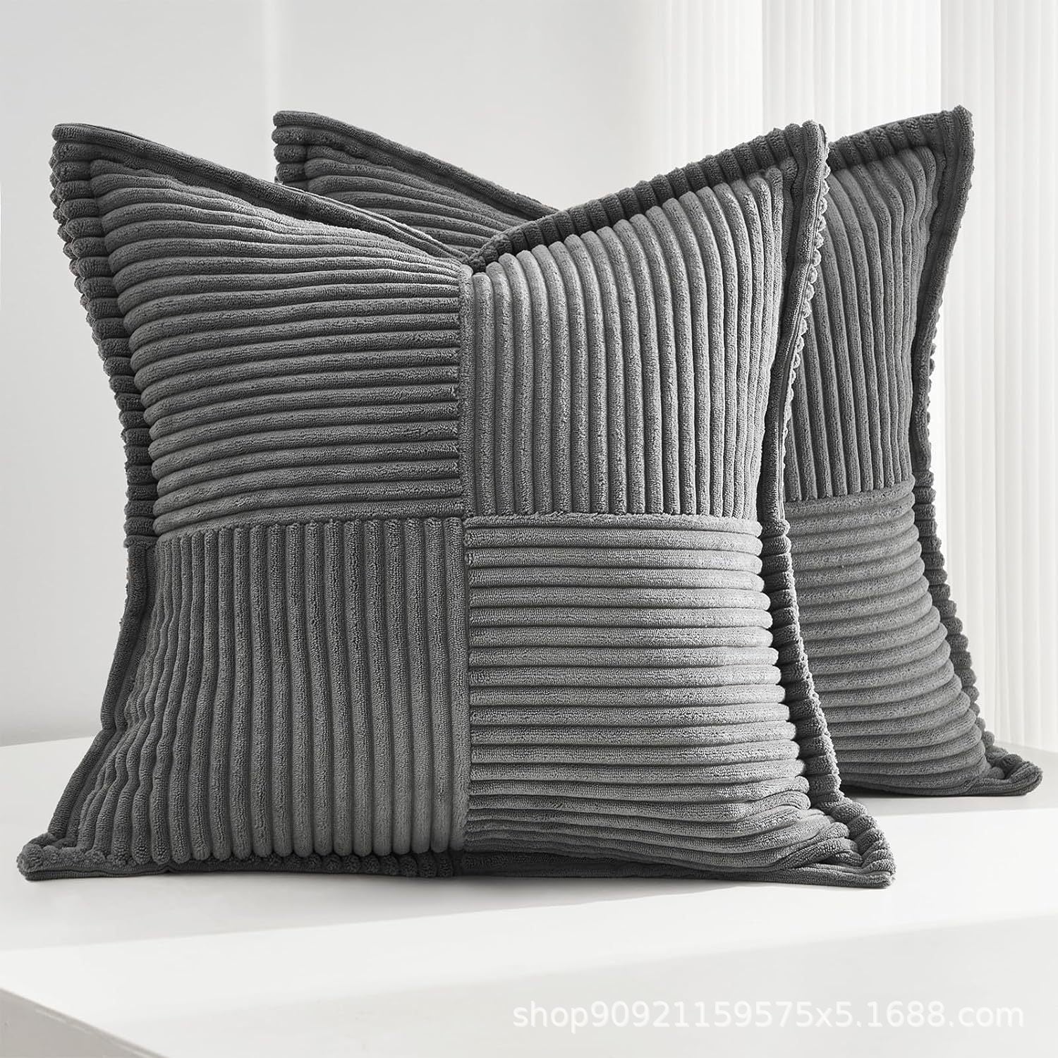 Aria Corduroy Striped Cushion Cover