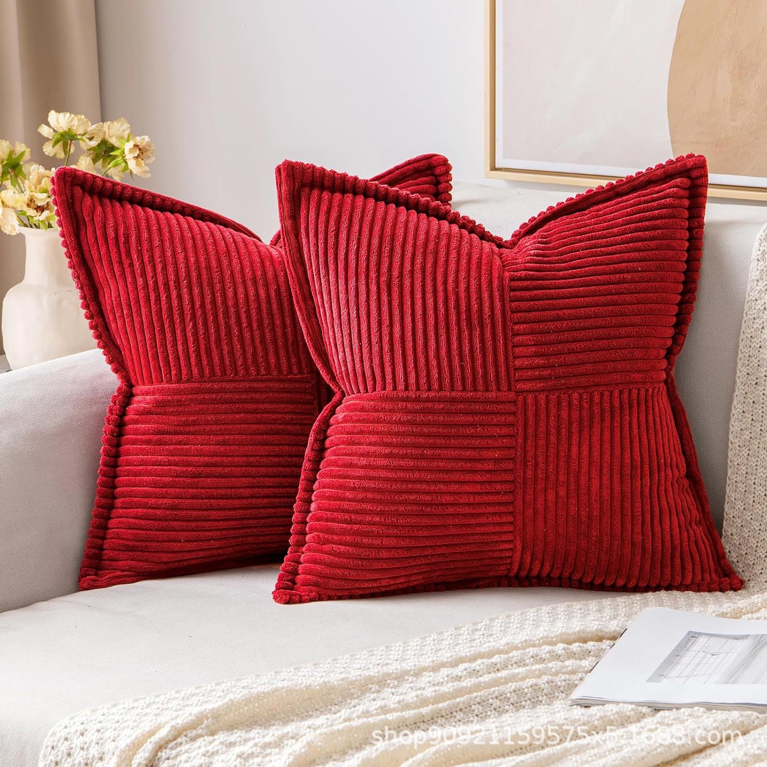 Aria Corduroy Striped Cushion Cover