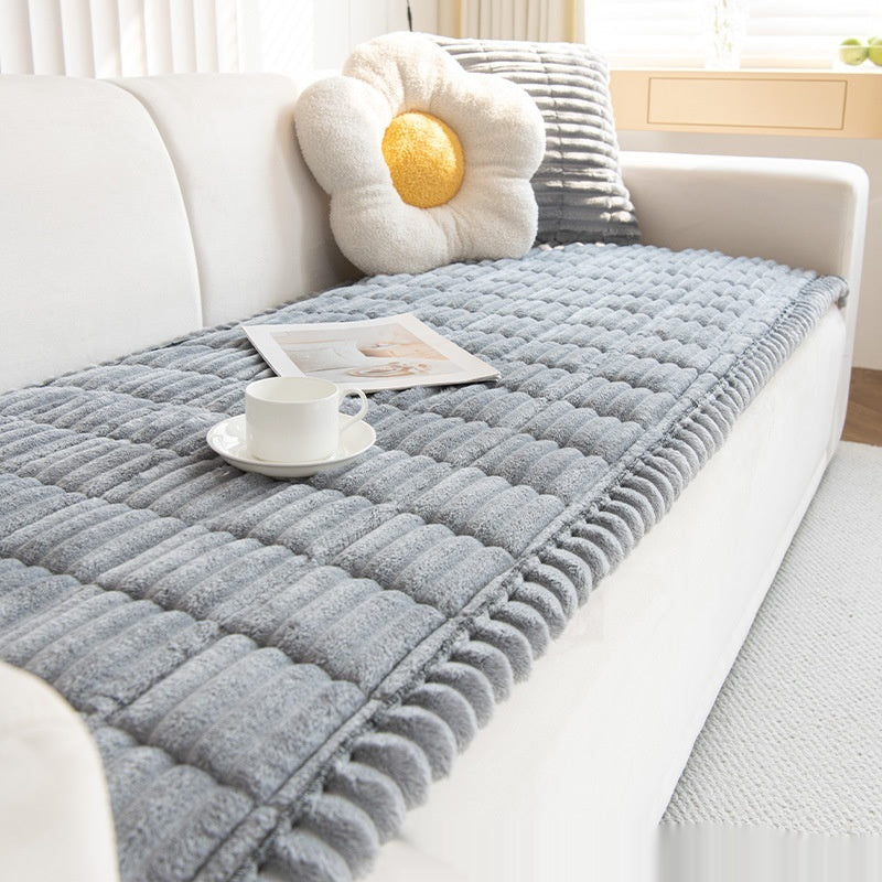 Corduroy Striped Houndstooth Sofa Cover