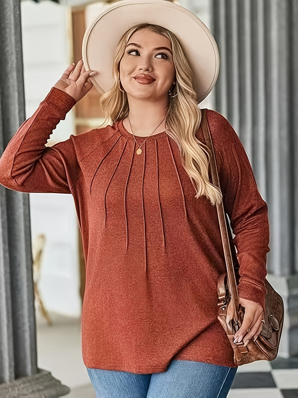 Elodie Pleated Raglan Pullover
