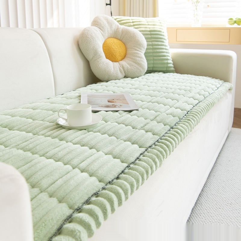 Corduroy Striped Houndstooth Sofa Cover