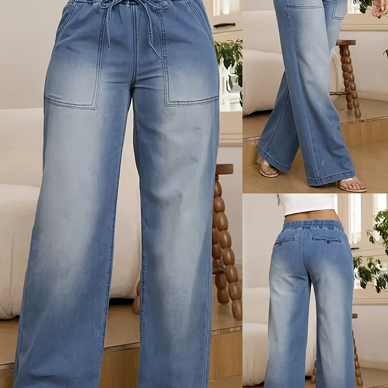 Isabelle High-Stretch Lace-Up Denim Jeans
