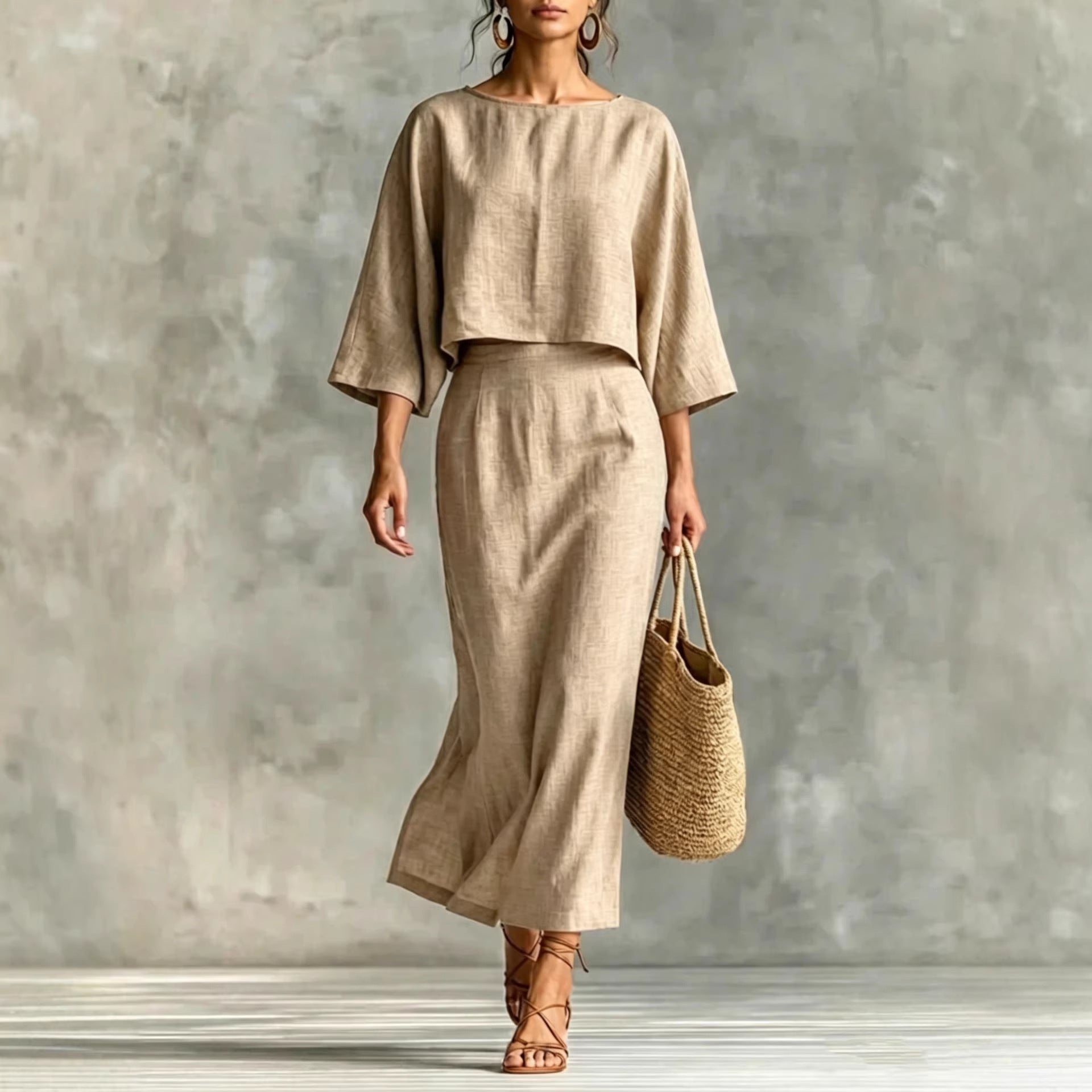 Quinty High-Waisted Midi Skirt Set