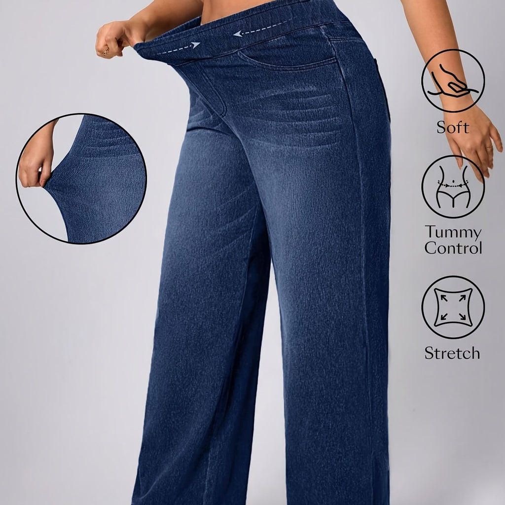 Brielle High-Waisted Washed Denim Pants