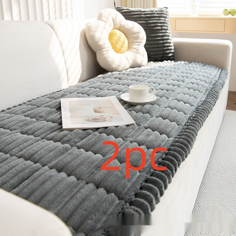 Corduroy Striped Houndstooth Sofa Cover