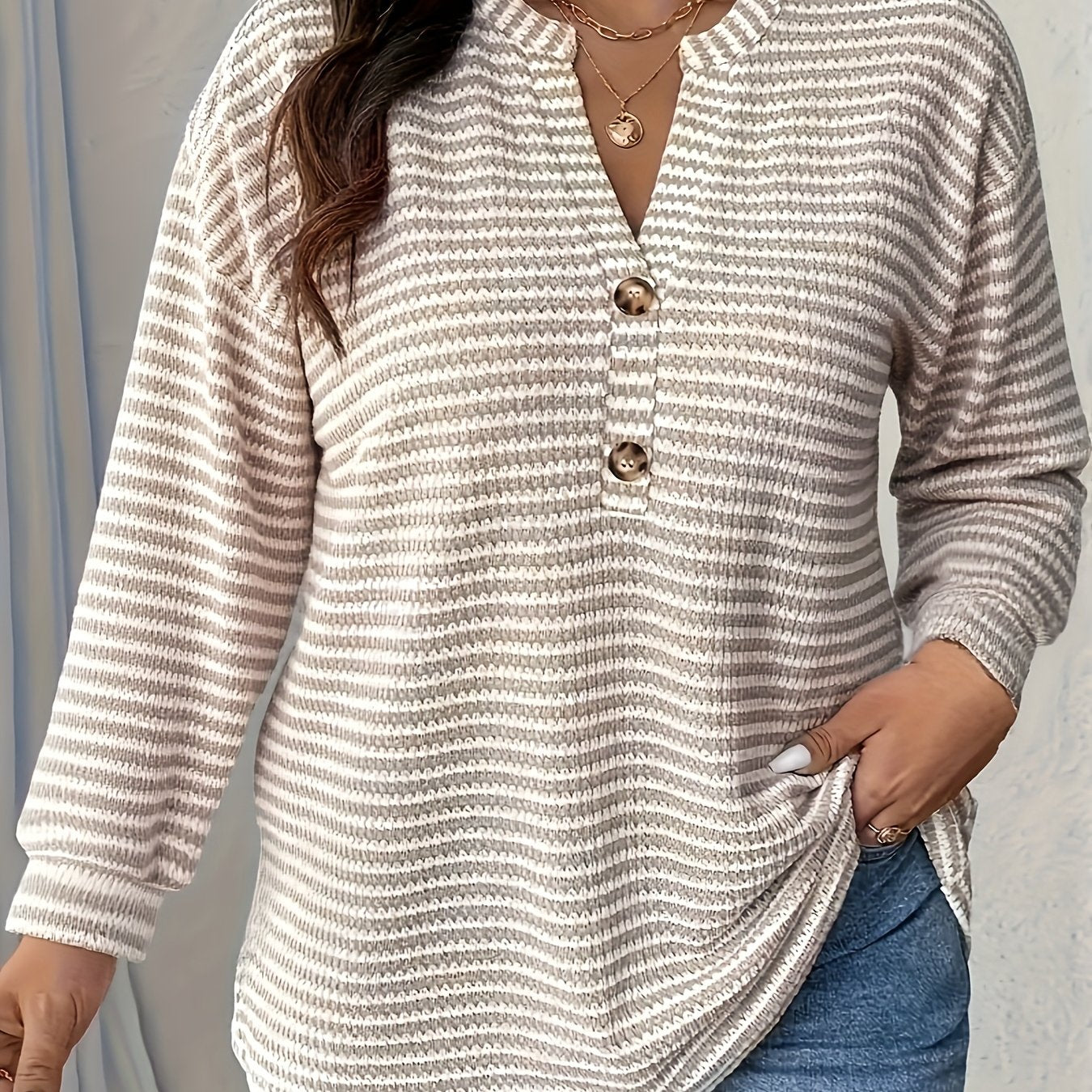 Helena Striped V-Neck Top