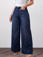 Genevieve High-Waisted Wide-Leg Jeans