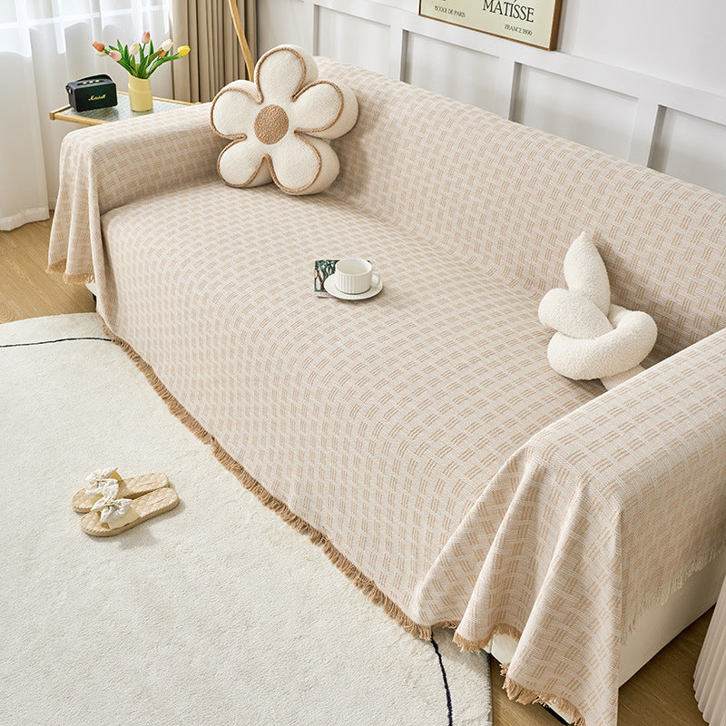 Cream Style Sofa Cover Cloth