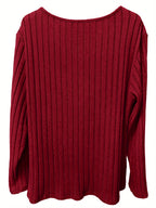 Madeleine Ribbed V-Neck Pullover