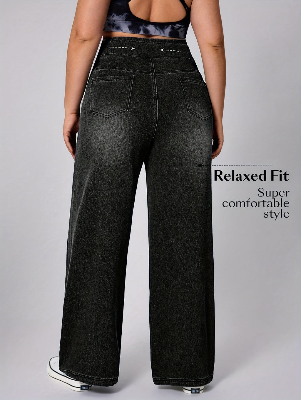 Delphine Plus Size Wide-Leg Denim Pants