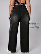Delphine Plus Size Wide-Leg Denim Pants
