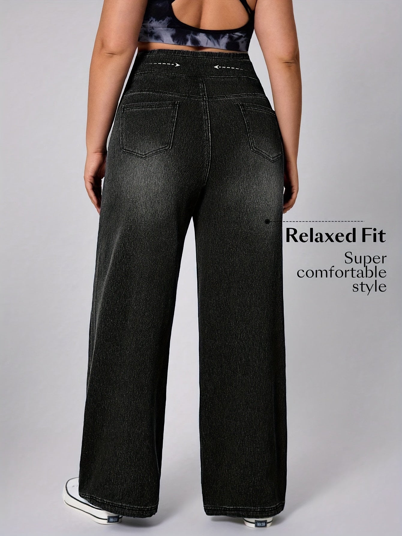 Delphine Plus Size Wide-Leg Denim Pants