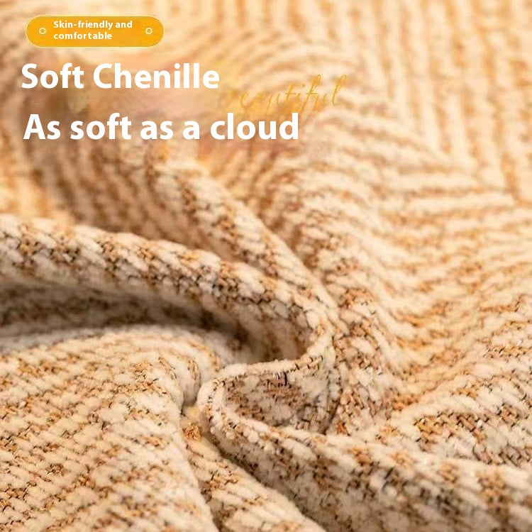 Evening Coffee Chenille Sofa Throw