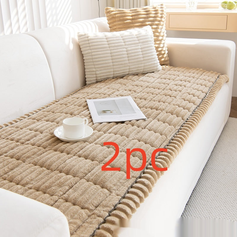 Corduroy Striped Houndstooth Sofa Cover