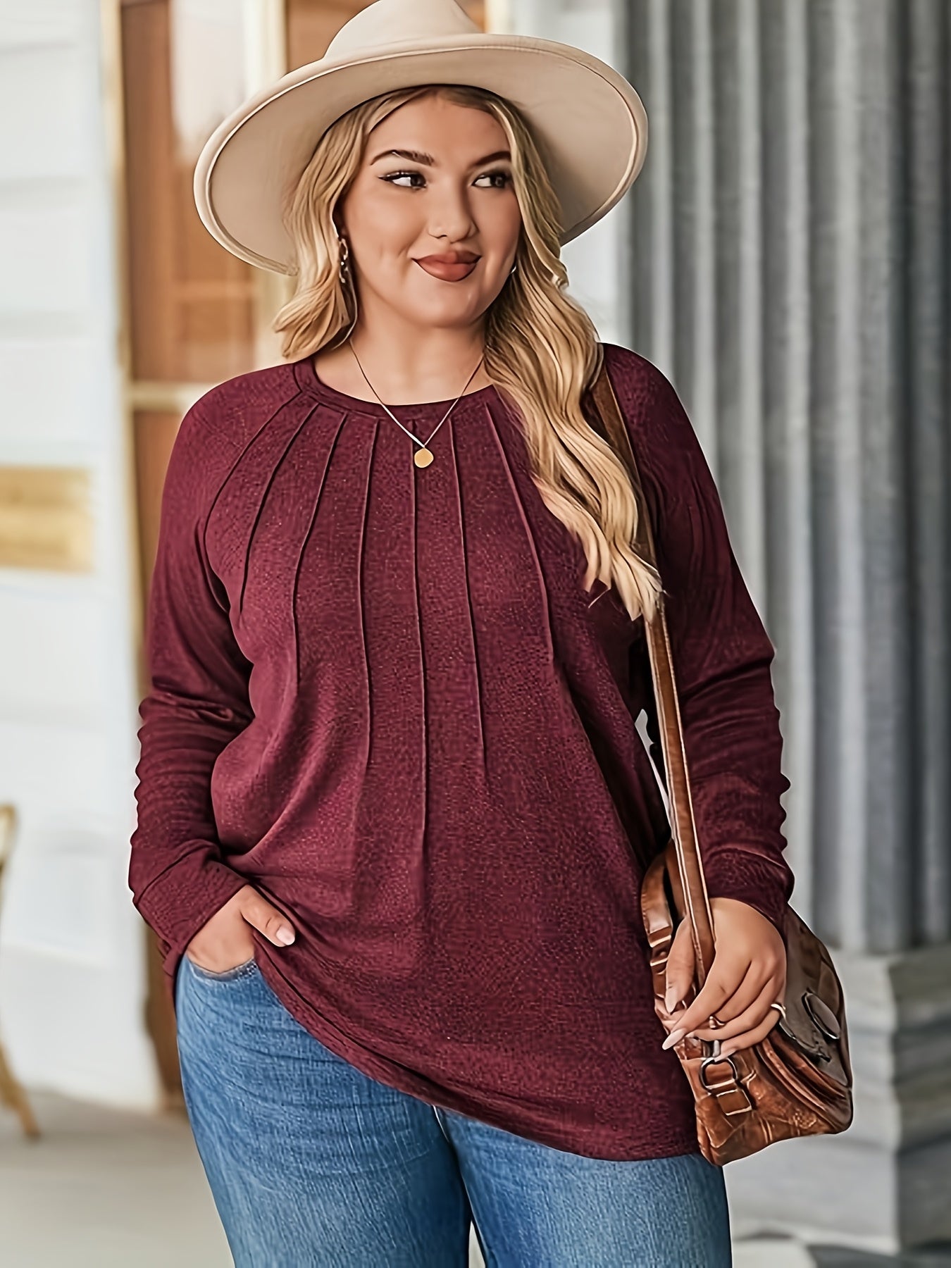 Elodie Pleated Raglan Pullover