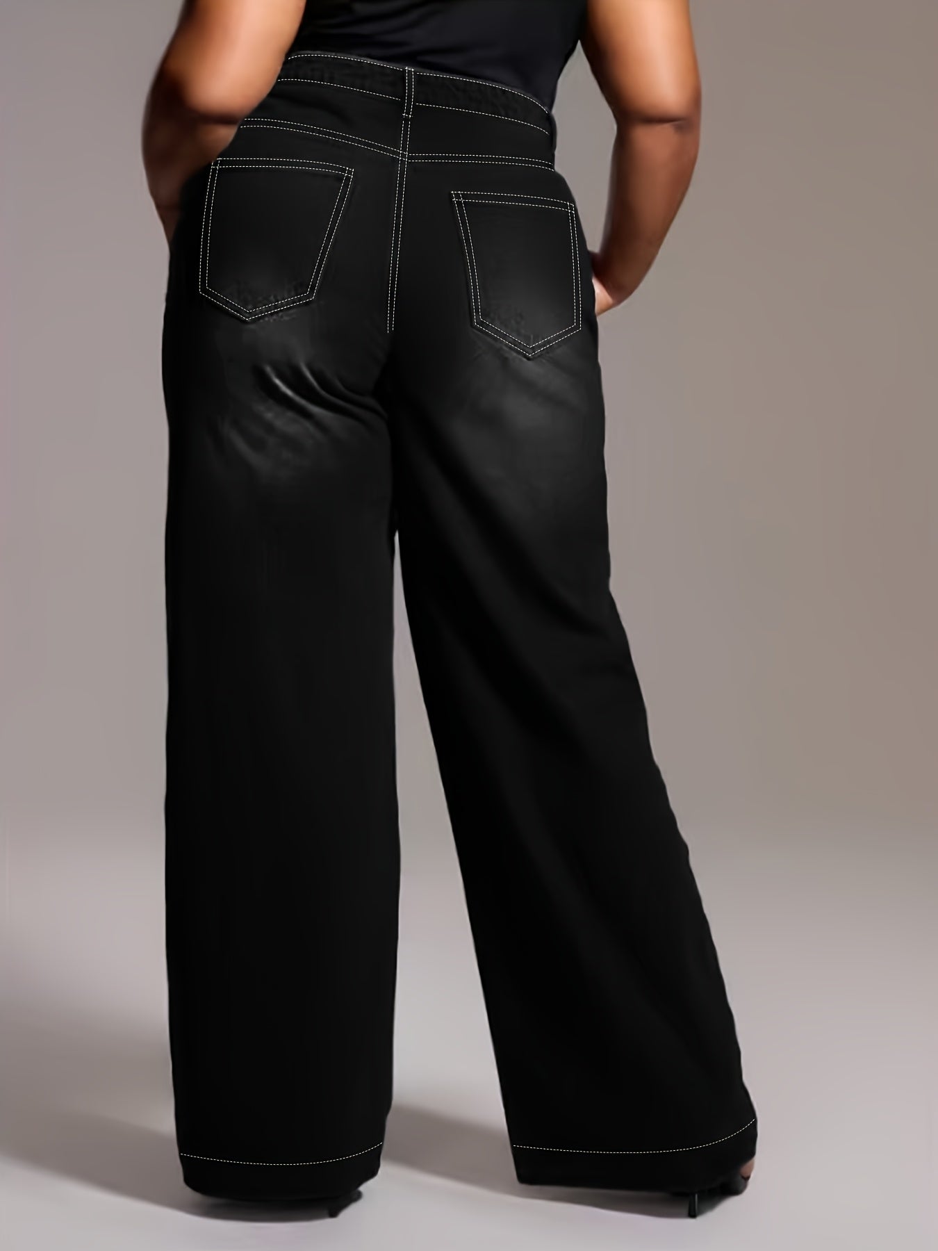 Estelle Plus Size High-Waisted Stretch Trousers