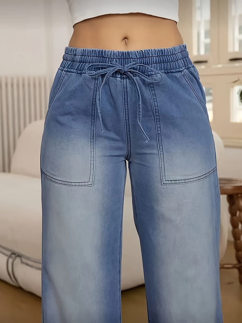 Isabelle High-Stretch Lace-Up Denim Jeans