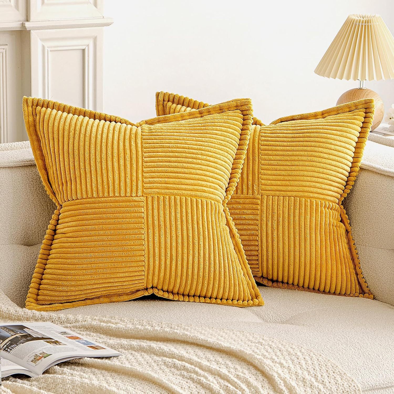 Aria Corduroy Striped Cushion Cover