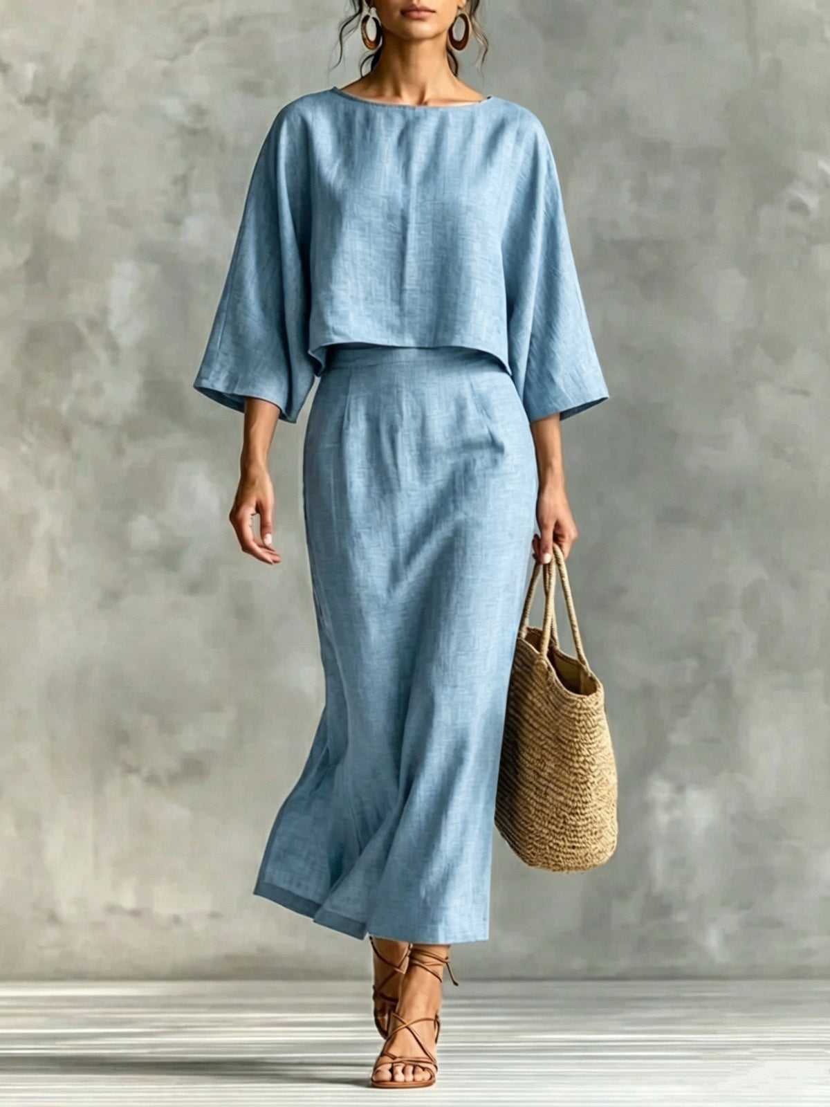 Quinty High-Waisted Midi Skirt Set
