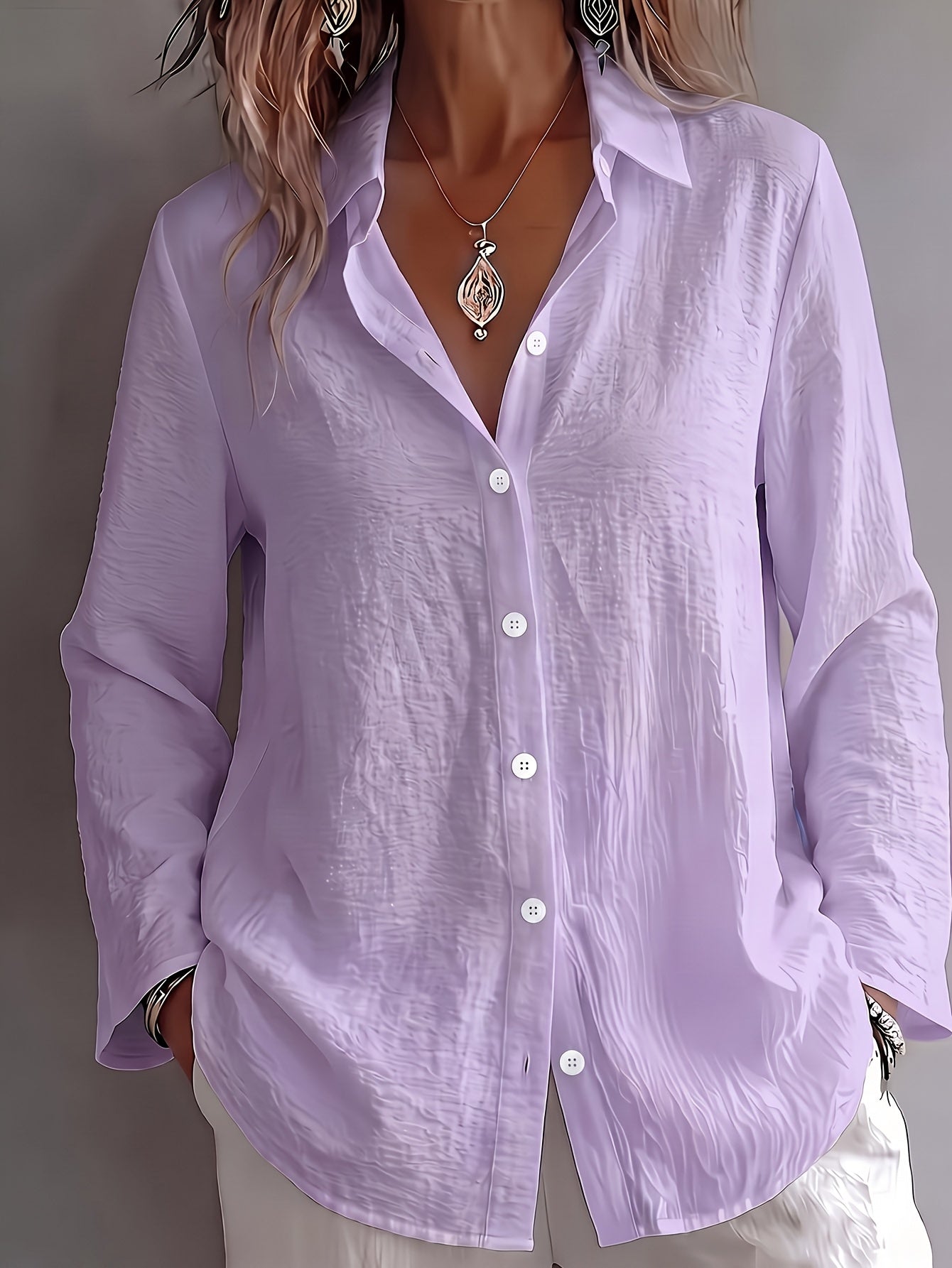 Aurelia V-Neck Textured Shirt