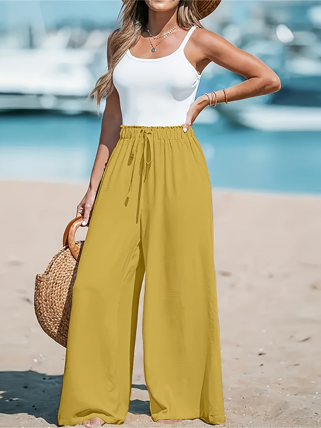 Celeste Women’s High-Waisted Wide-Leg Pants