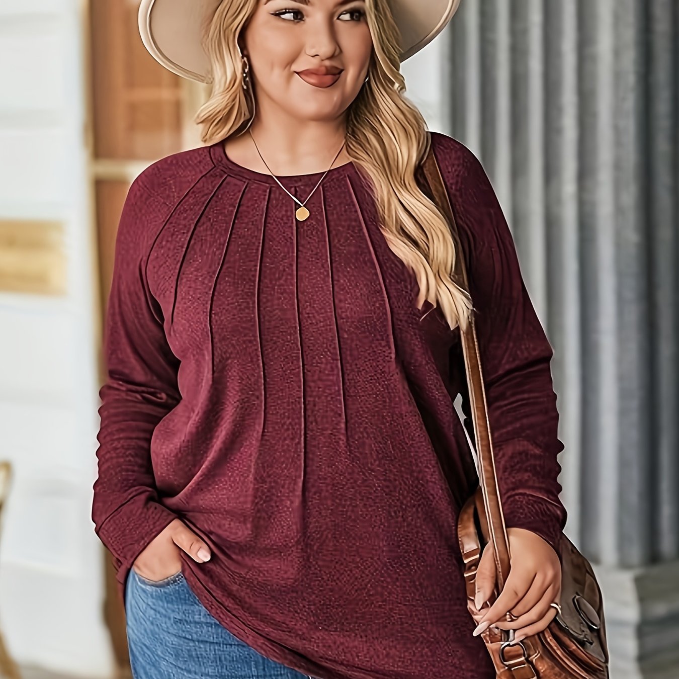 Elodie Pleated Raglan Pullover