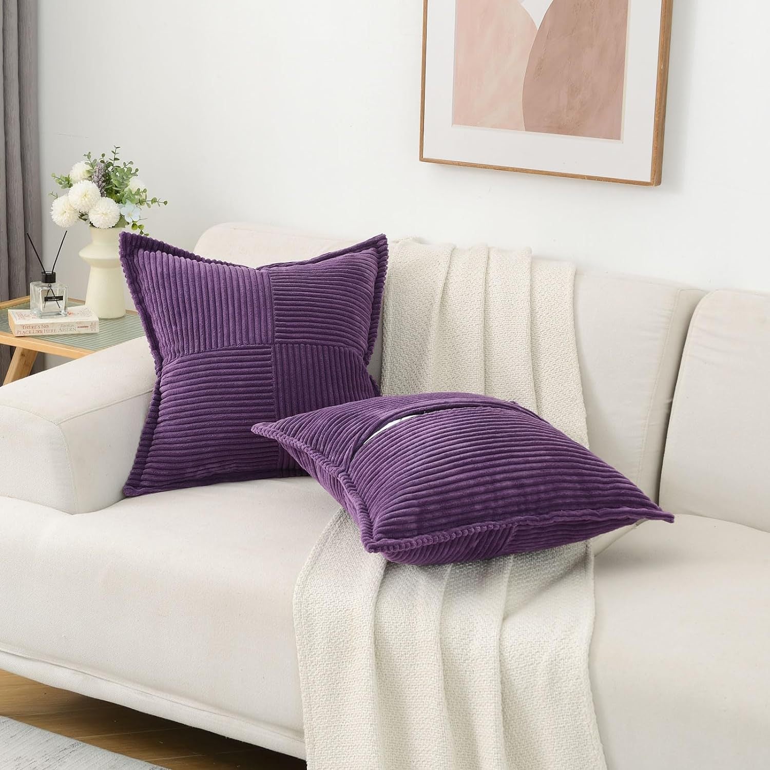 Aria Corduroy Striped Cushion Cover