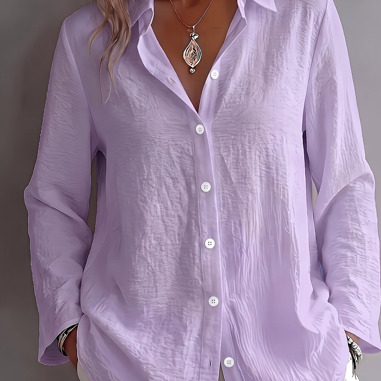 Aurelia V-Neck Textured Shirt