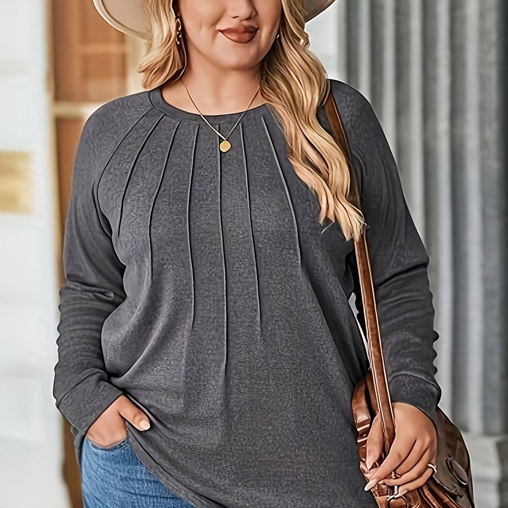 Elodie Pleated Raglan Pullover