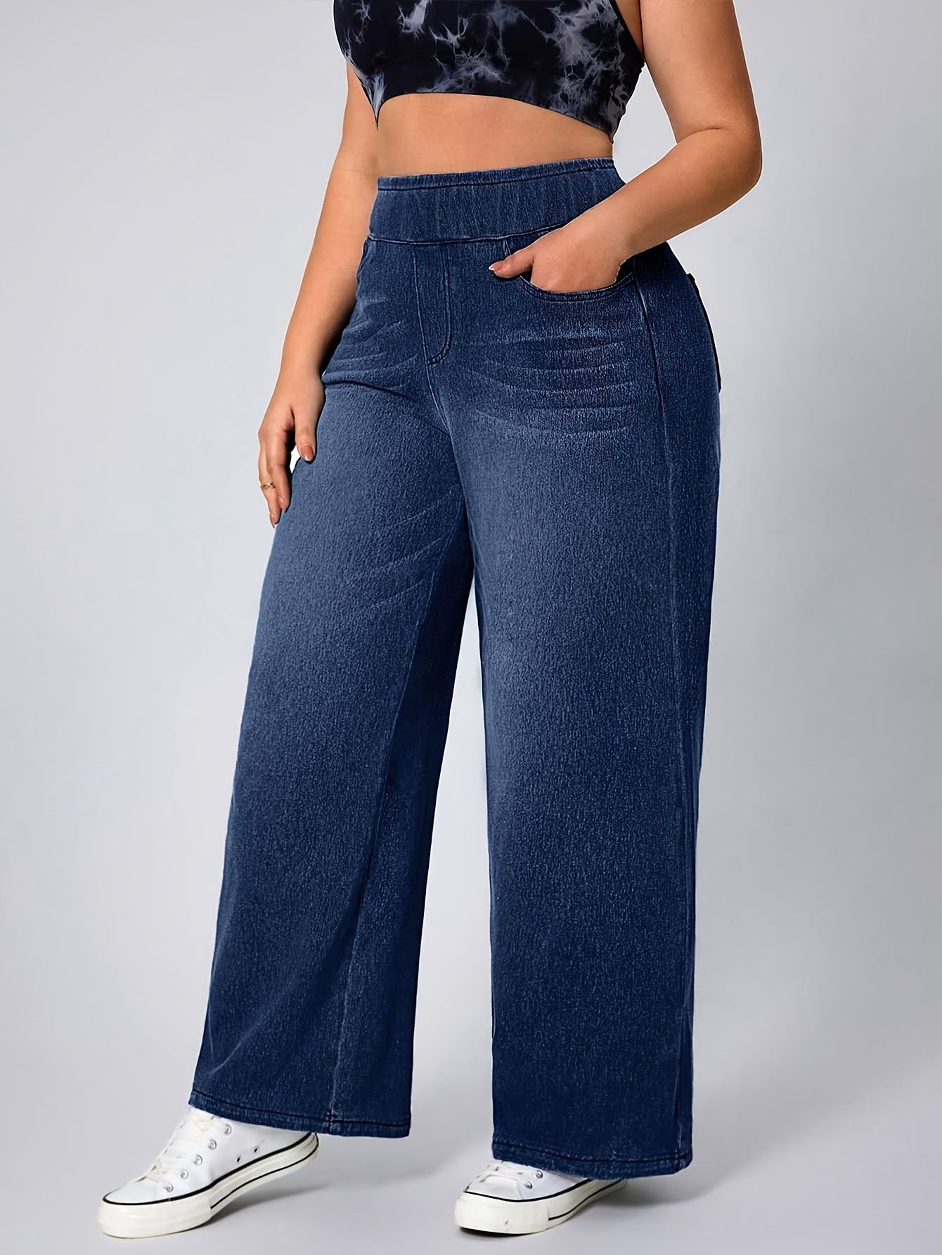 Brielle High-Waisted Washed Denim Pants