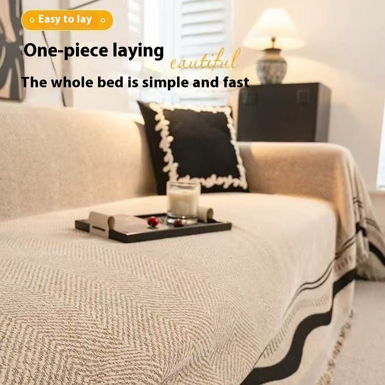 Evening Coffee Chenille Sofa Throw