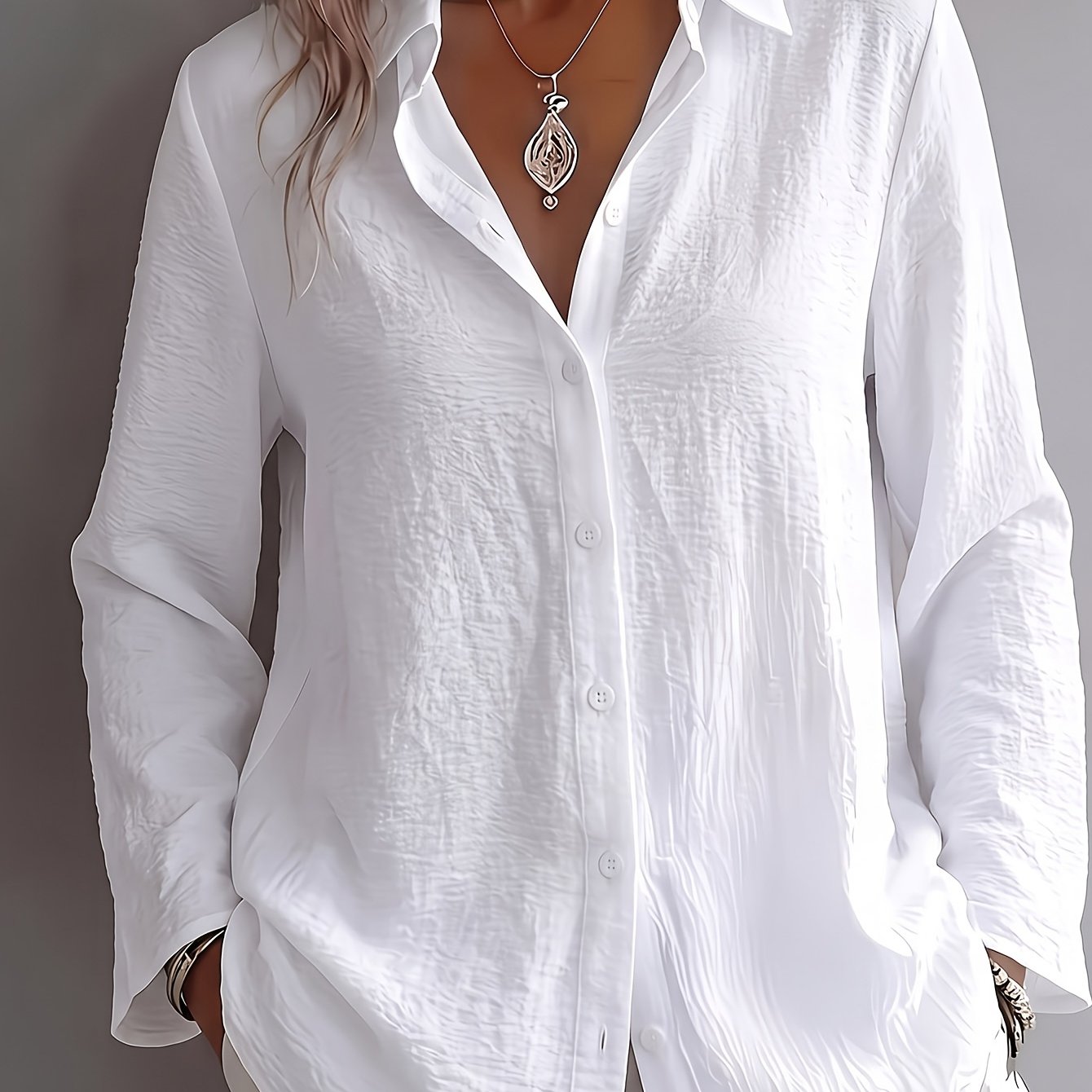 Aurelia V-Neck Textured Shirt