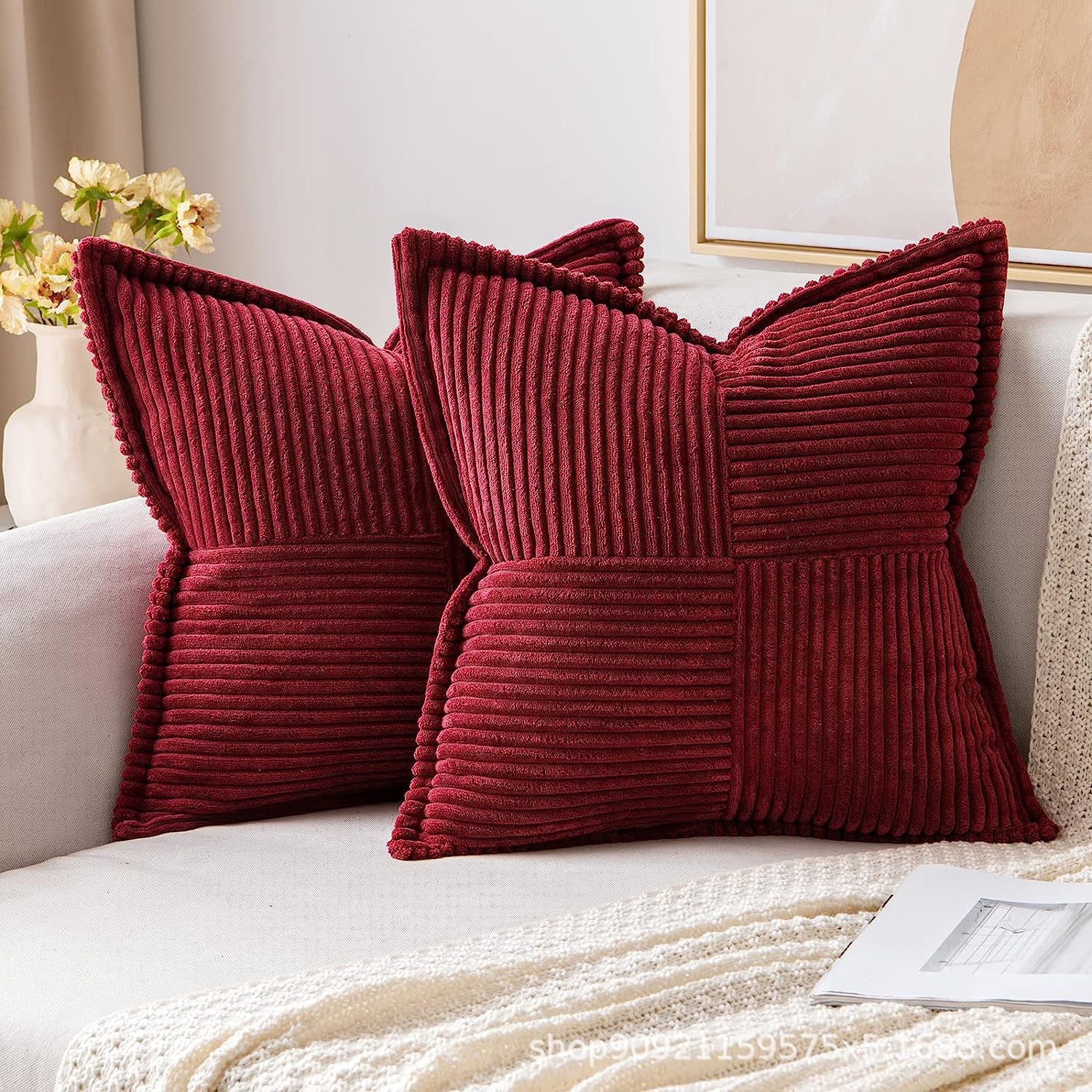 Aria Corduroy Striped Cushion Cover