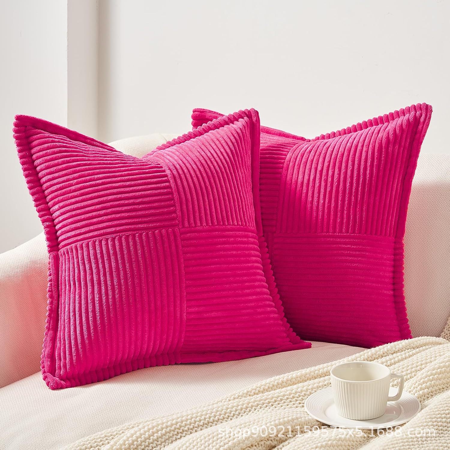 Aria Corduroy Striped Cushion Cover