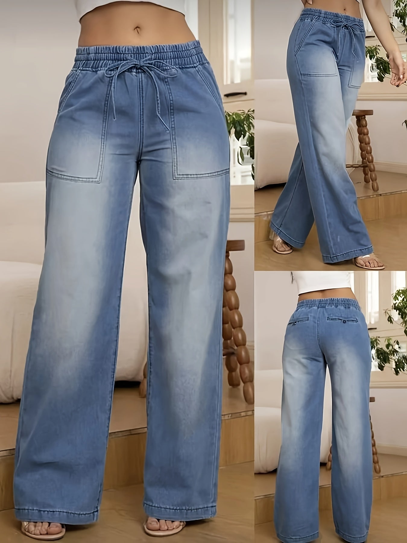 Isabelle High-Stretch Lace-Up Denim Jeans