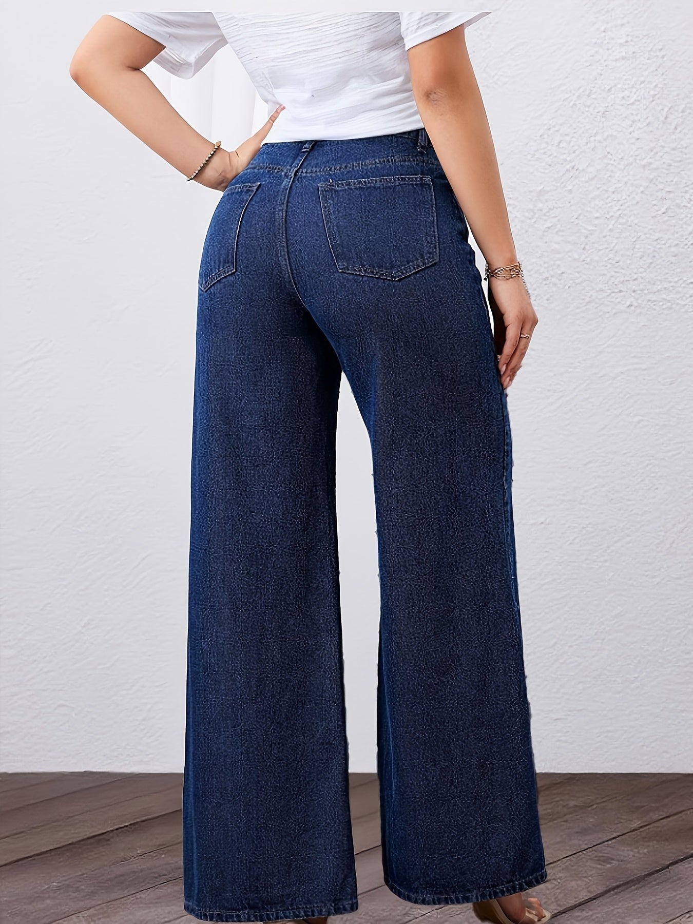 Genevieve High-Waisted Wide-Leg Jeans