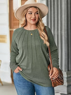 Elodie Pleated Raglan Pullover