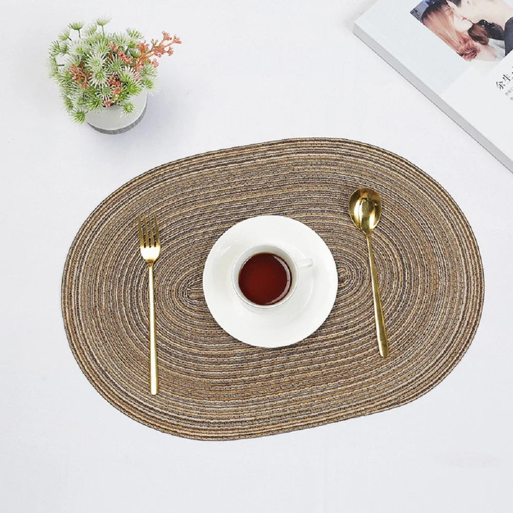 Natural Braided Oval Placemats