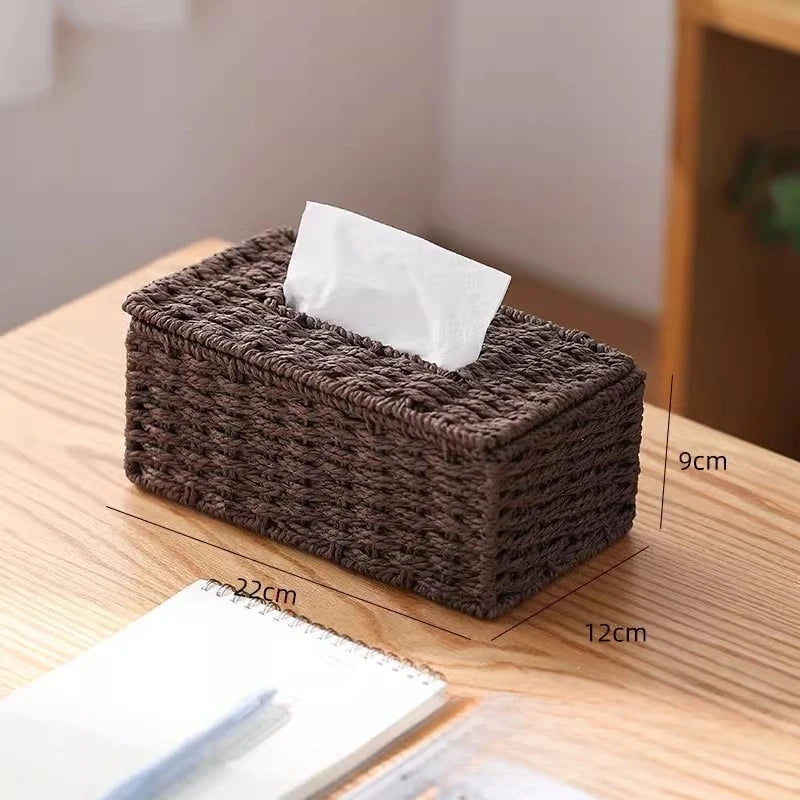 Florence Woven Rattan-Style Tissue Box