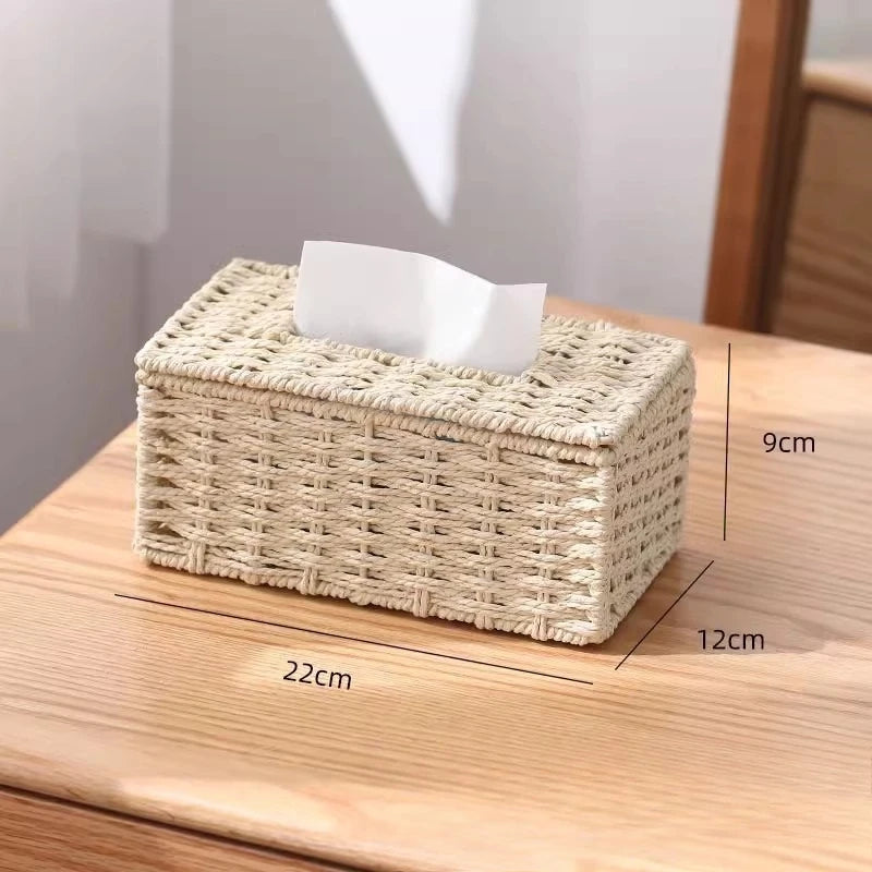 Florence Woven Rattan-Style Tissue Box