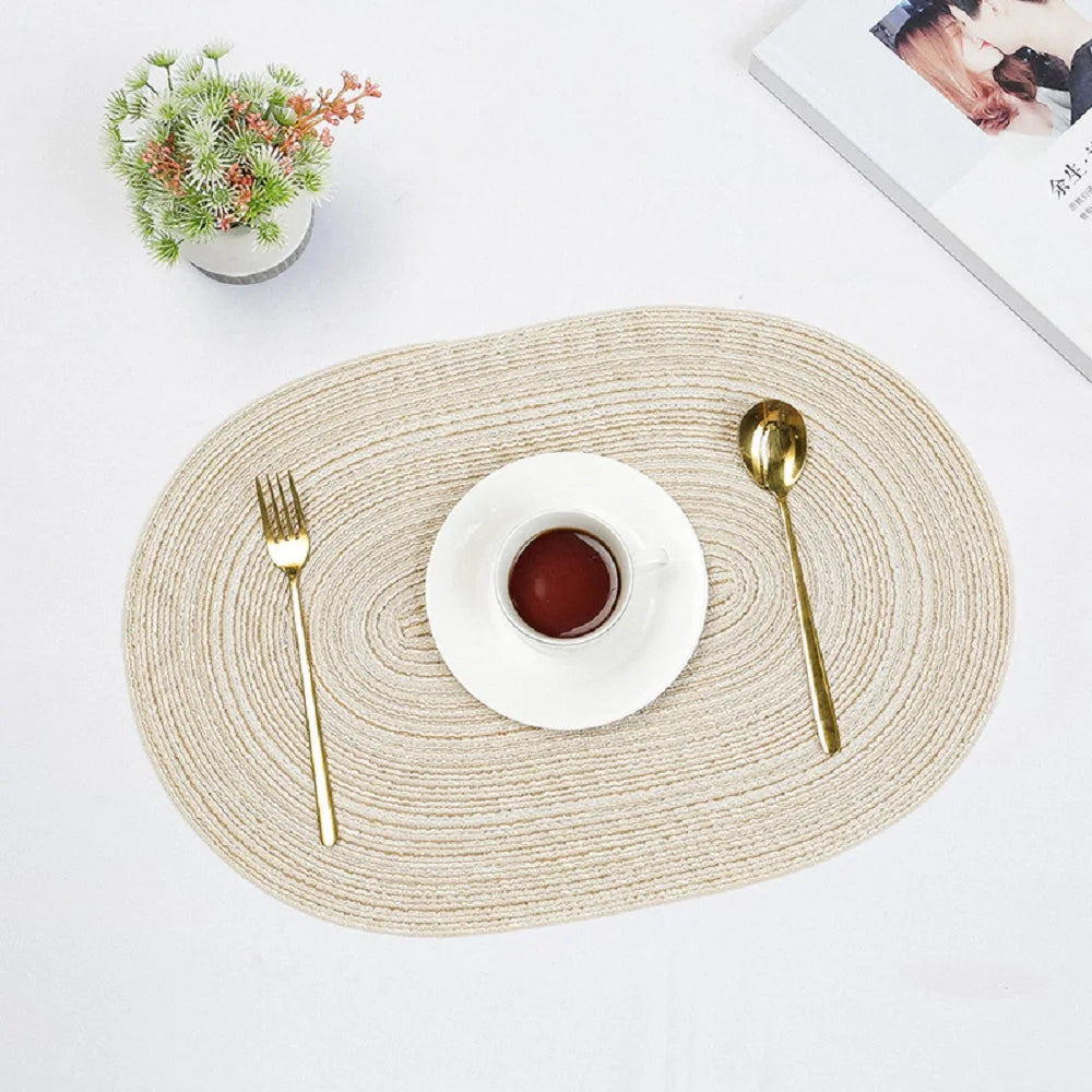 Natural Braided Oval Placemats