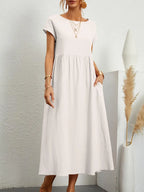 Elyra Vintage Linen Maxi | Dress