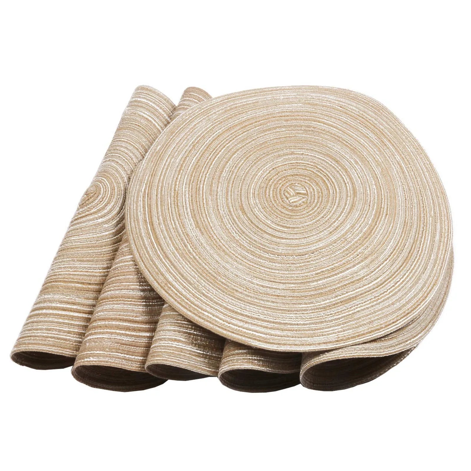 Round Braided Placemat Set – 6 Pieces