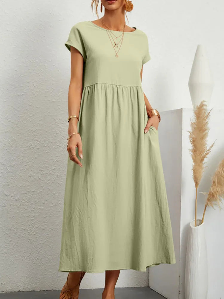 Elyra Vintage Linen Maxi | Dress
