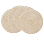 Round Braided Placemat Set – 6 Pieces