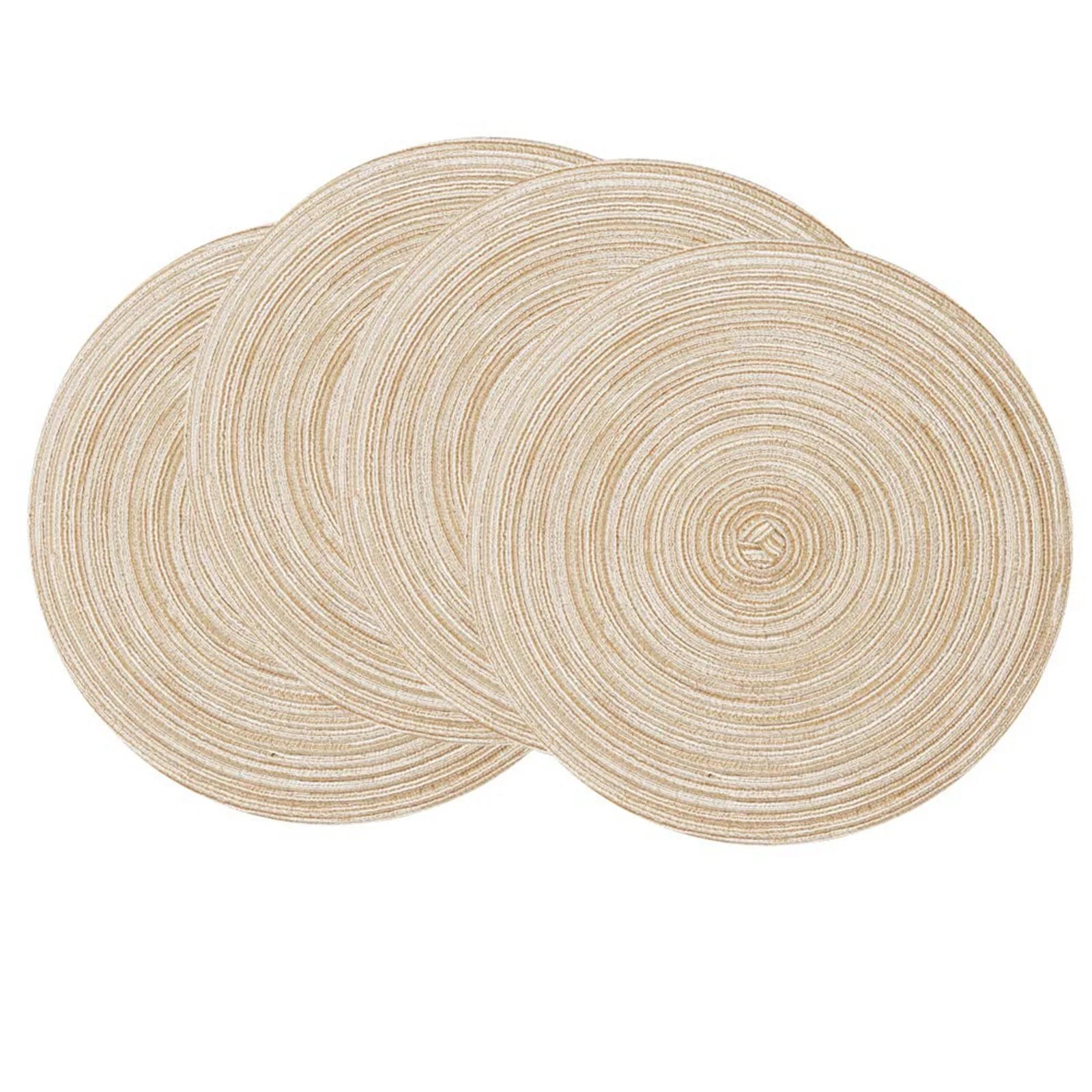 Round Braided Placemat Set – 6 Pieces