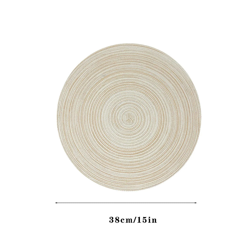 Round Braided Placemat Set – 6 Pieces