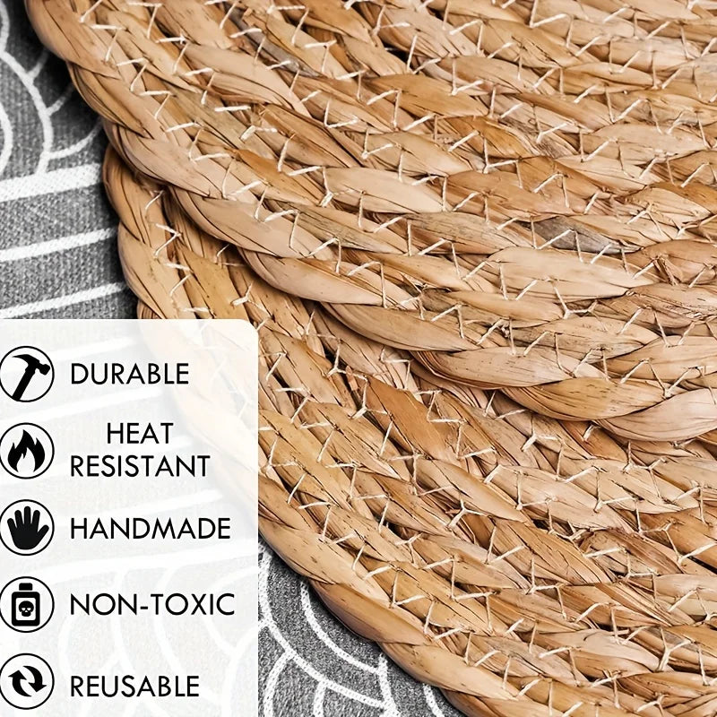 Hand-Woven Rustic Placemats – 7-Piece Set